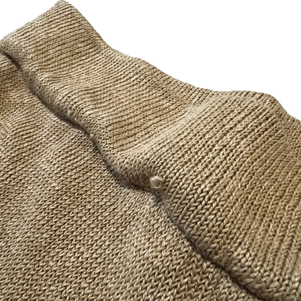 Zara Women's Open Knit Linen High Waisted Flared Ribbed Beige Pants Size Medium - Picture 9 of 9